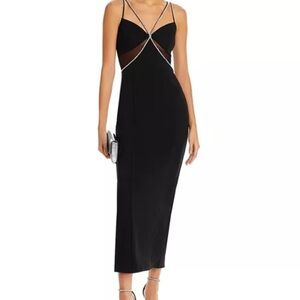 Aqua Black  Dress with Silver Accents